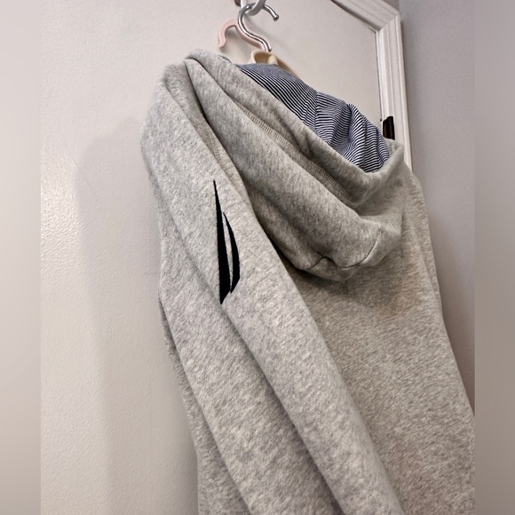 Nautica Women’s Full Zip Hoodie Cotton Gray, Size Logo Front Size Medium - Picture 7 of 12